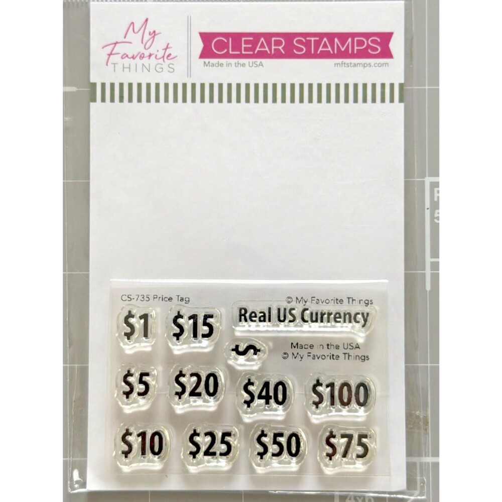 My Favorite Things Price tag currency stamp set money piggy bank